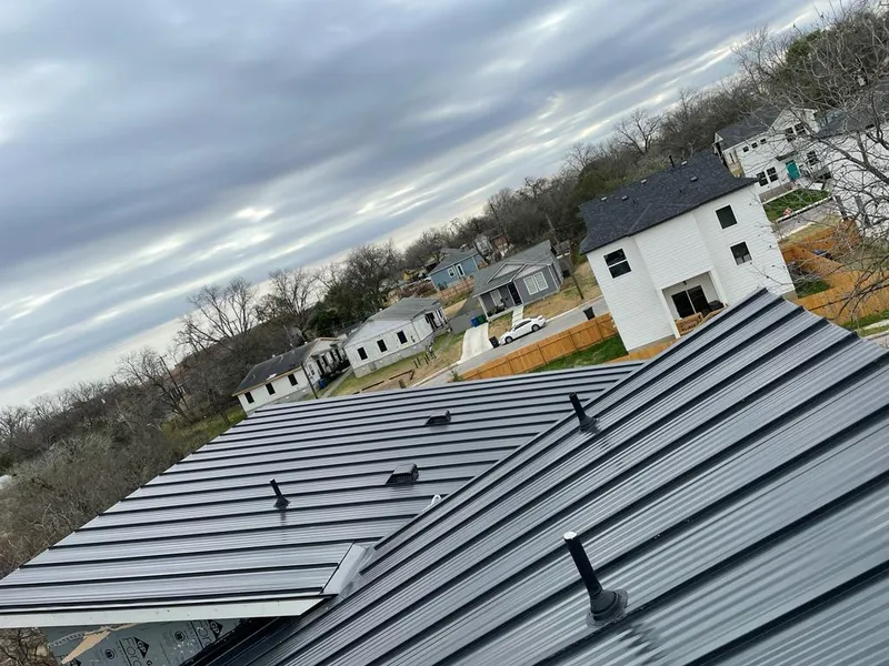 Standing seam metal roof panels with vents for Skylight Repair in Shelbyville